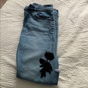 Loft Jeans with velvet floral detail